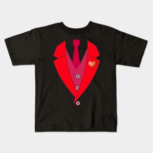Valentines Day Suit Sport Coat Red T-Shirt Kids T-Shirt